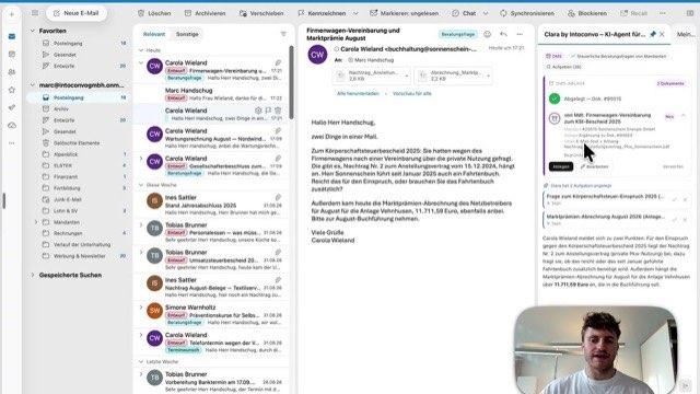 Clara-Oberfläche: DMS-Ablage