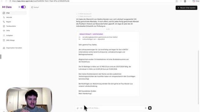 Clara-Oberfläche: Stapelversand